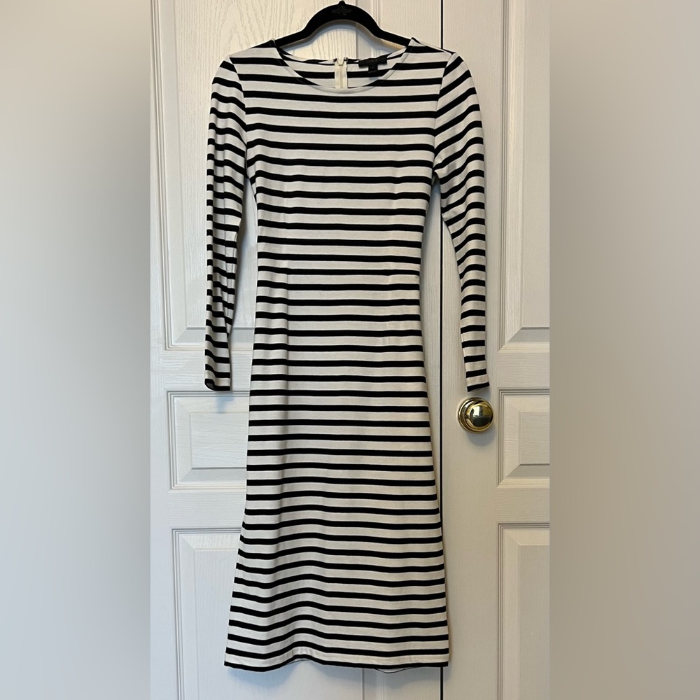 J Crew Striped Midi Dress